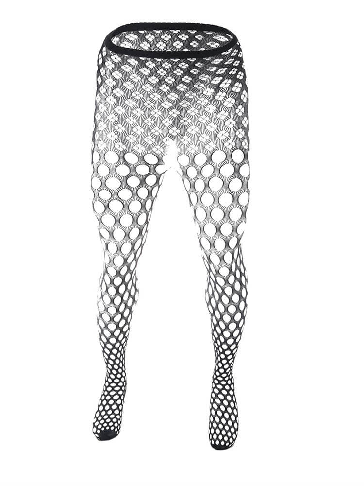 Men's Sexy Jacquard Sheer Mesh Fishnet Stockings
