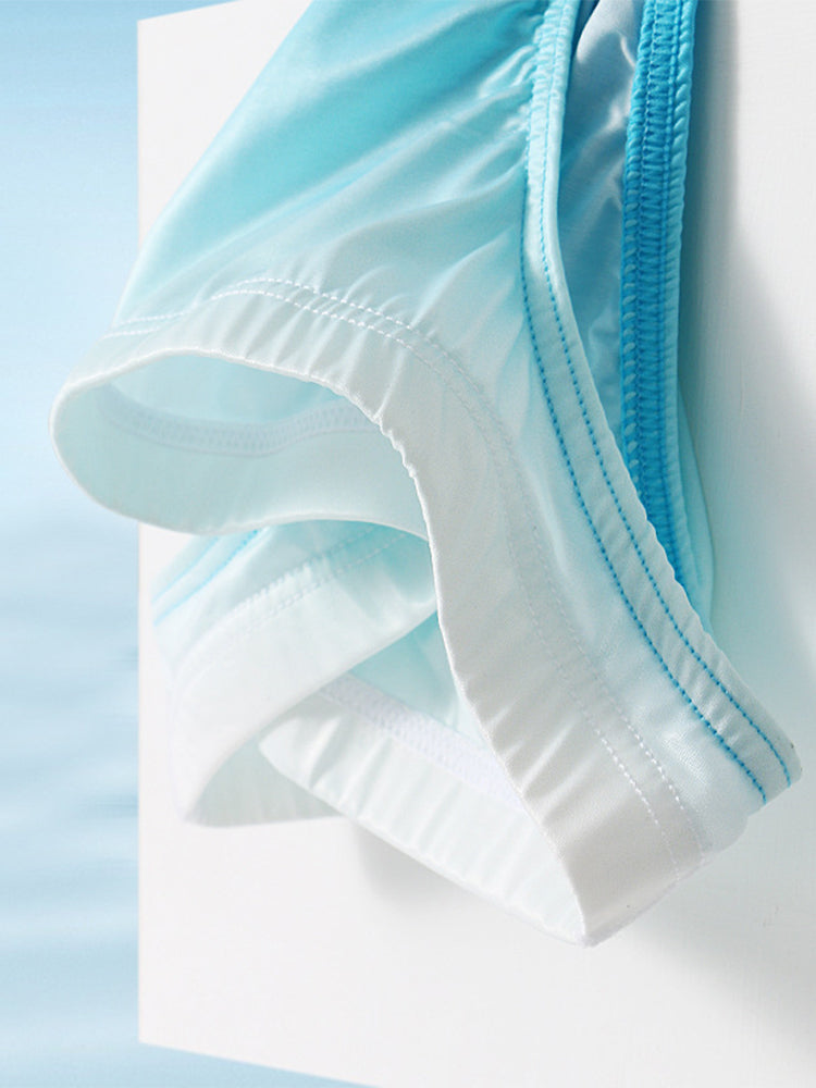 3 Pack Men's Sensual Silk-Like Loose Gradient Color Bikini