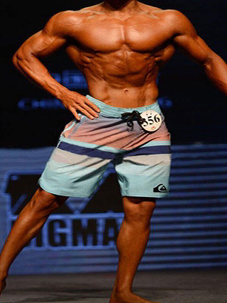 Men's Printed Bodybuilding Beach Drawstring Shorts