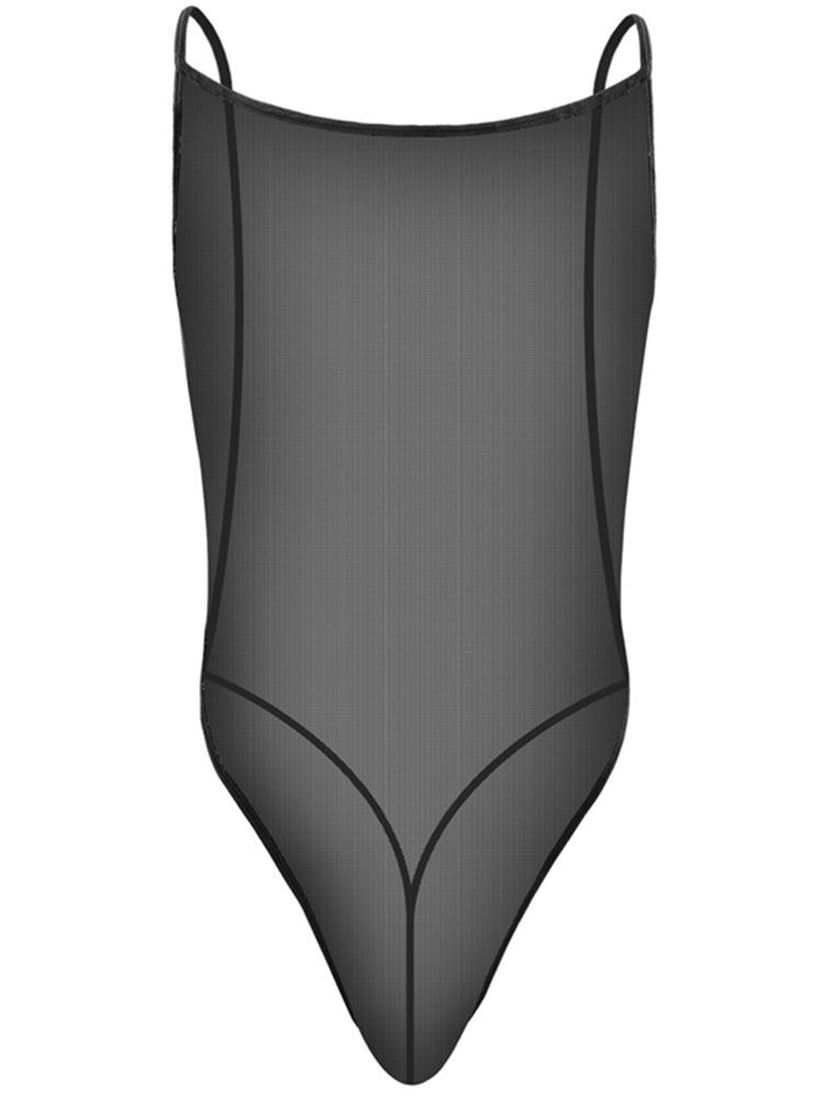 Men's Mesh Sheer Spandex Bodysuit
