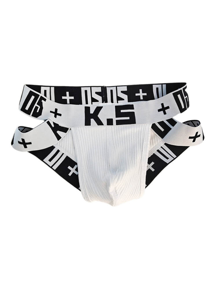 Men's Sexy High-Cut Ribbed Cotton Athletic Briefs