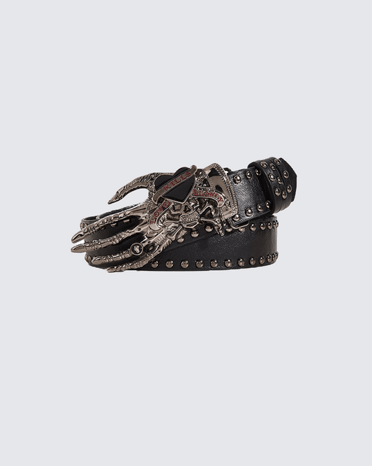 Skull Hand Studded Belt