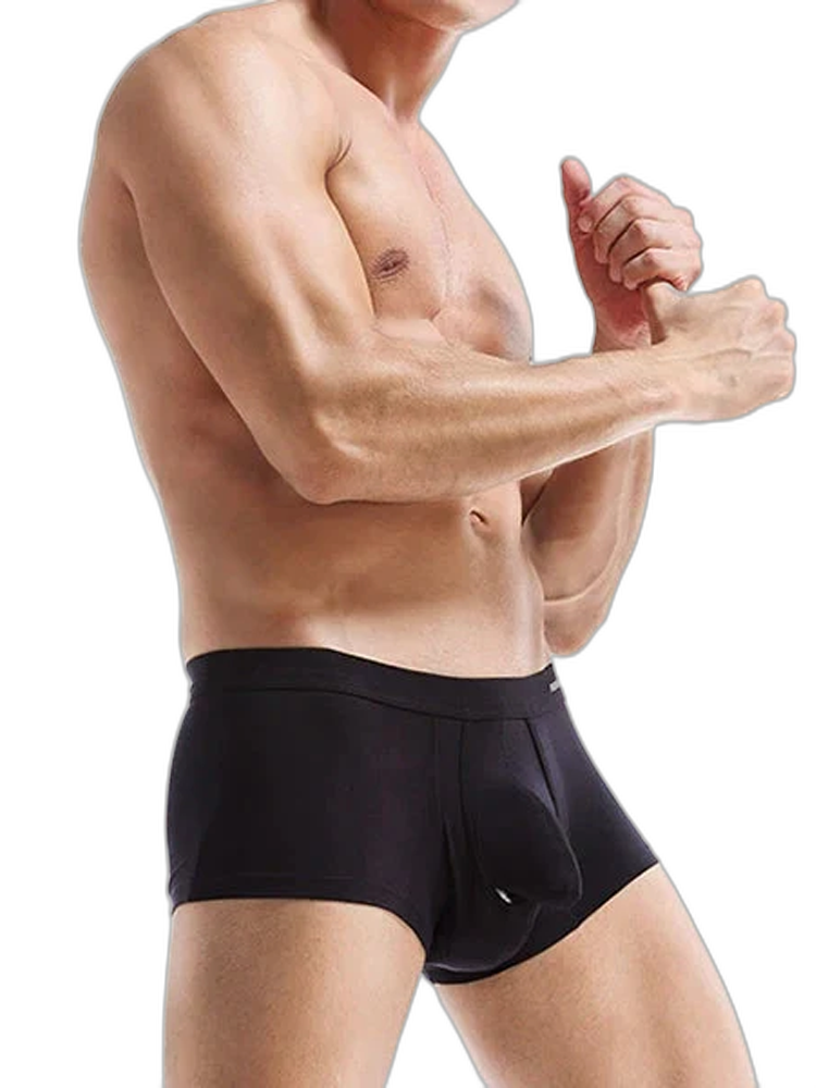 3 Pack Men's Double Pouch Underwear Separate Pouch Modal Trunks