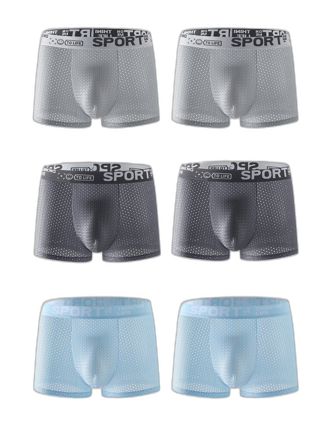 6 Pack Men’s Contour Pouch Mesh Trunks