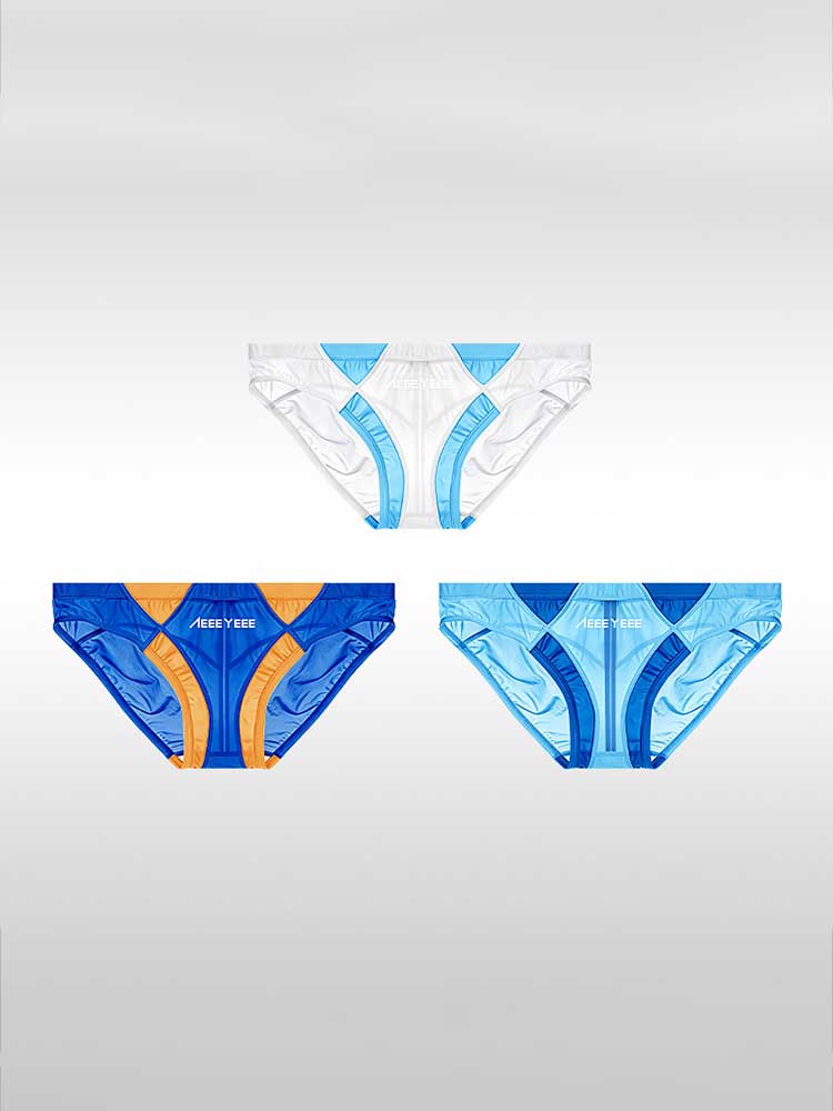 Men's Sexy Sheer Colorblock Stretch Thin Briefs