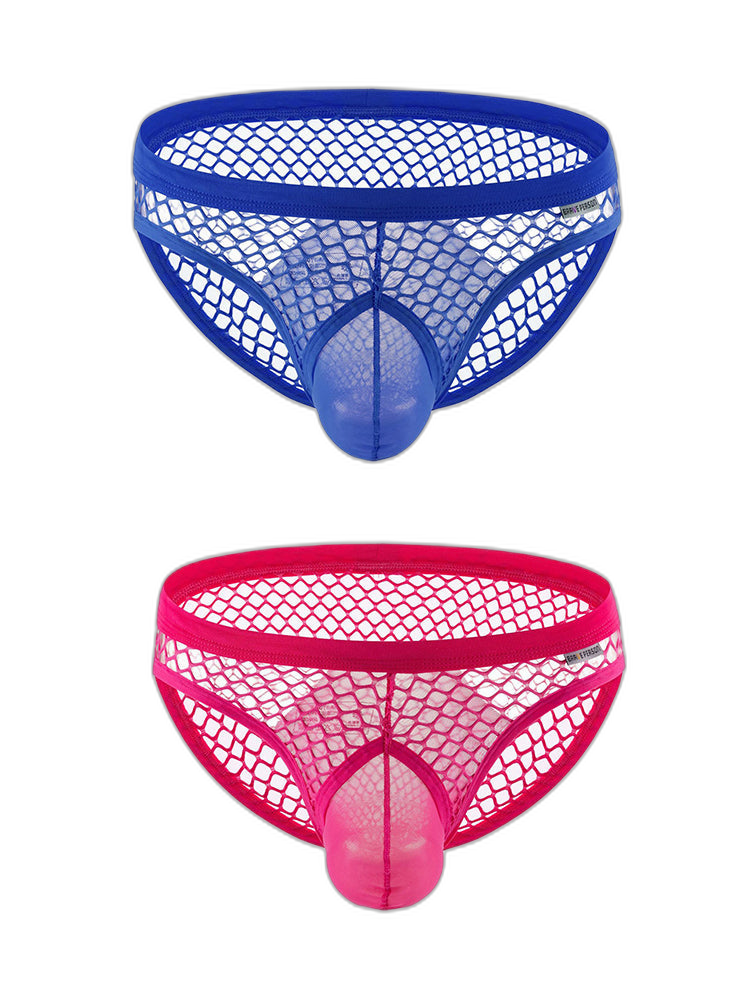 2 Pack Men's Low-Rise Mesh Breathable Bikini