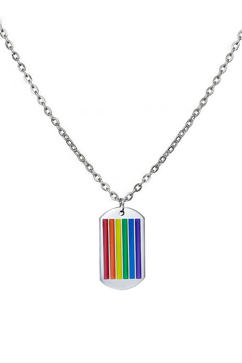 Rainbow Metal Chain Pendant Festival Necklaces