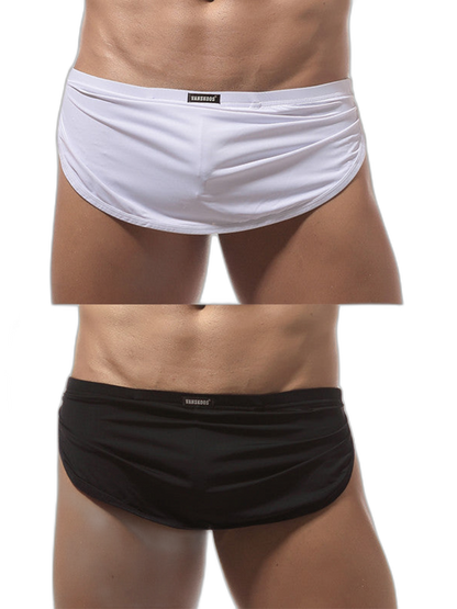 Men's Sexy Side Split  Boxers With Support Pouch