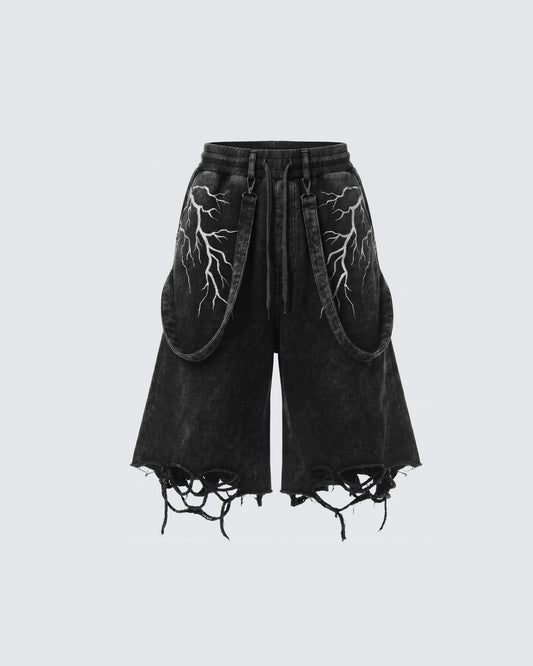 LIGHTNING Series | New Strap Wide-Leg Shorts