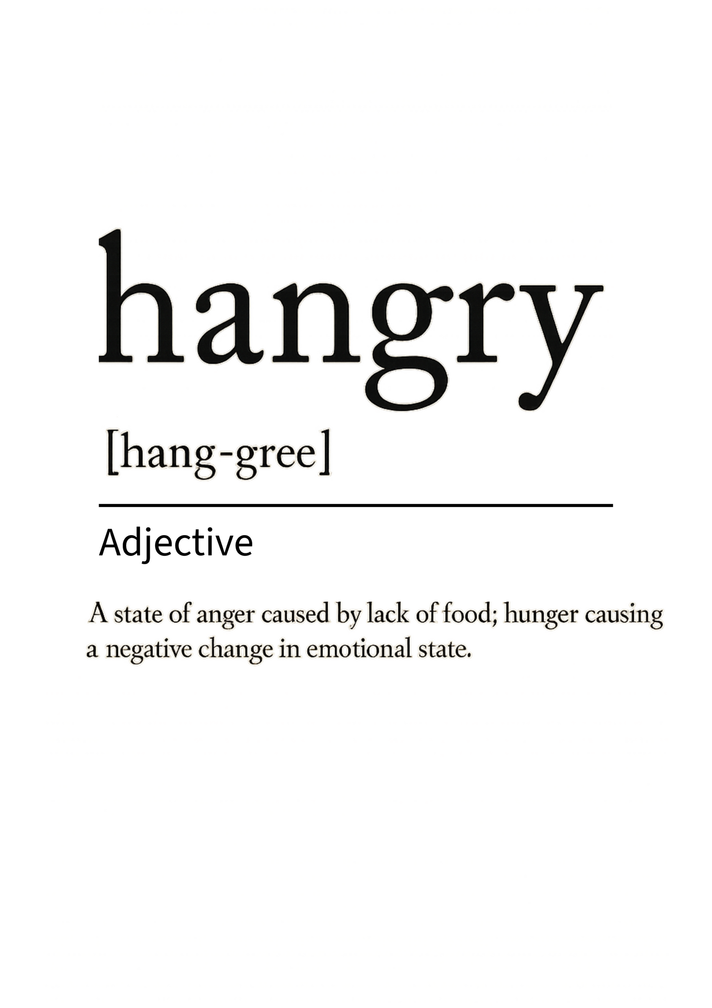 Hangry Definition  | Problematic Prints | Wall Print A5