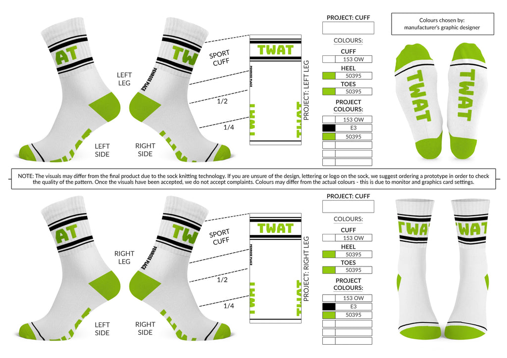 TWAT  | Cotton Crew Socks | Mid-length