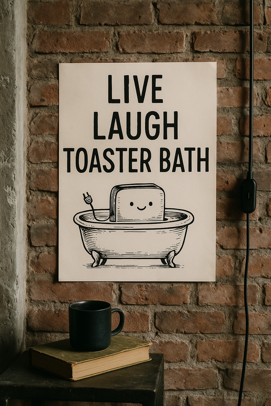 LIVE LAUGH TOASTER BATH  | Problematic Prints | Wall Print A5