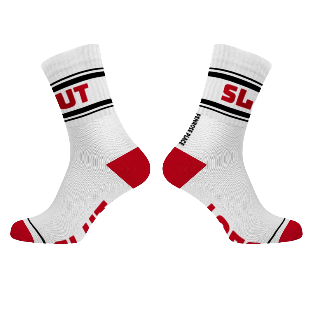 SLUT  | Cotton Crew Socks | Mid-length