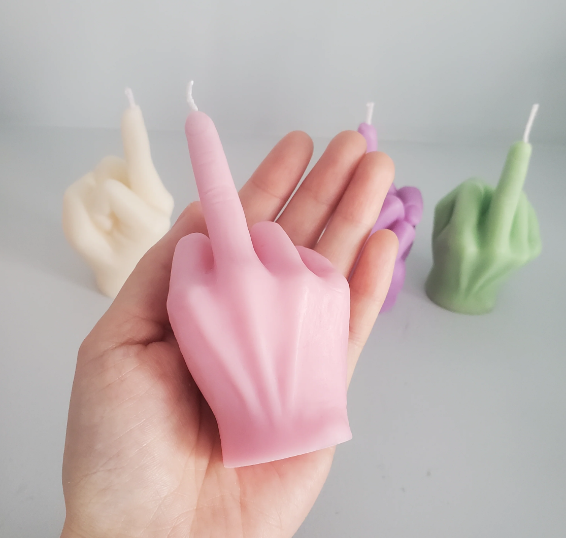 Middle Finger Candle | Apple | Green | Fuck U