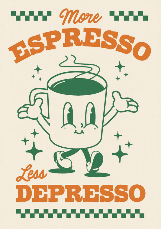 More Espresso, Less Depresso | Problematic Prints | Wall Print A5