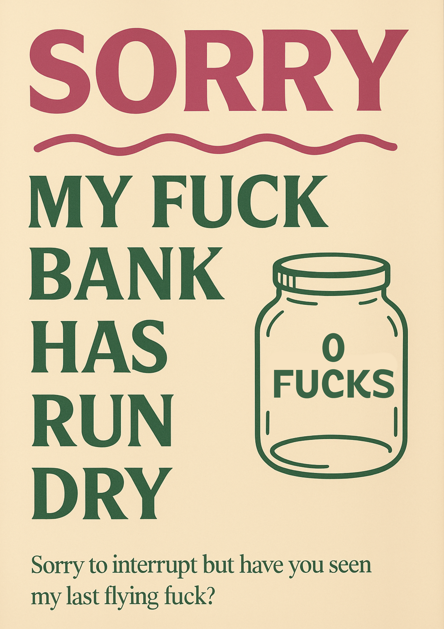 0 Fucks | Problematic Prints | Wall Print A5