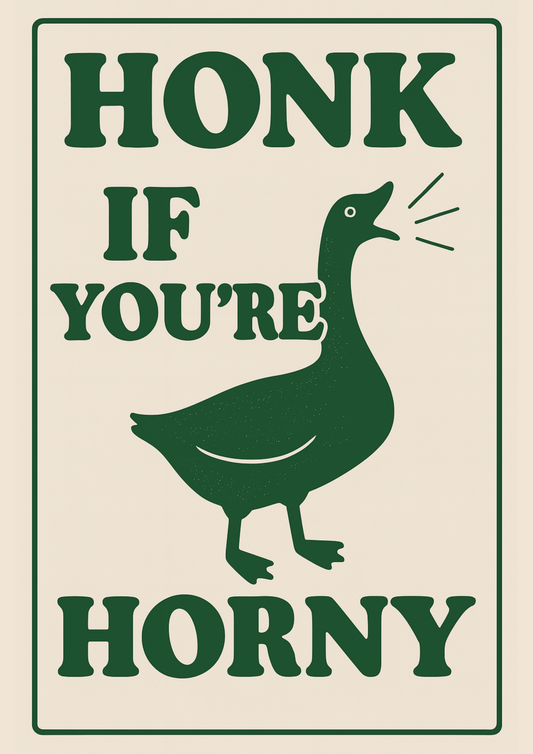 Honk if You Are Horny  | Problematic Prints | Wall Print A5