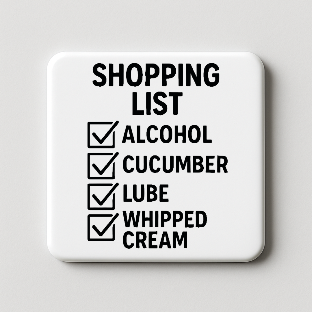 Shopping List | Mischievous Magnet | 5cm x 5cm