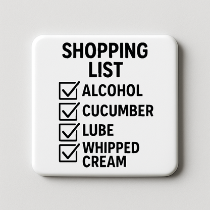 Shopping List | Mischievous Magnet | 5cm x 5cm
