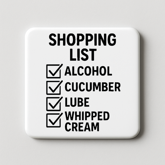 Shopping List | Mischievous Magnet | 5cm x 5cm