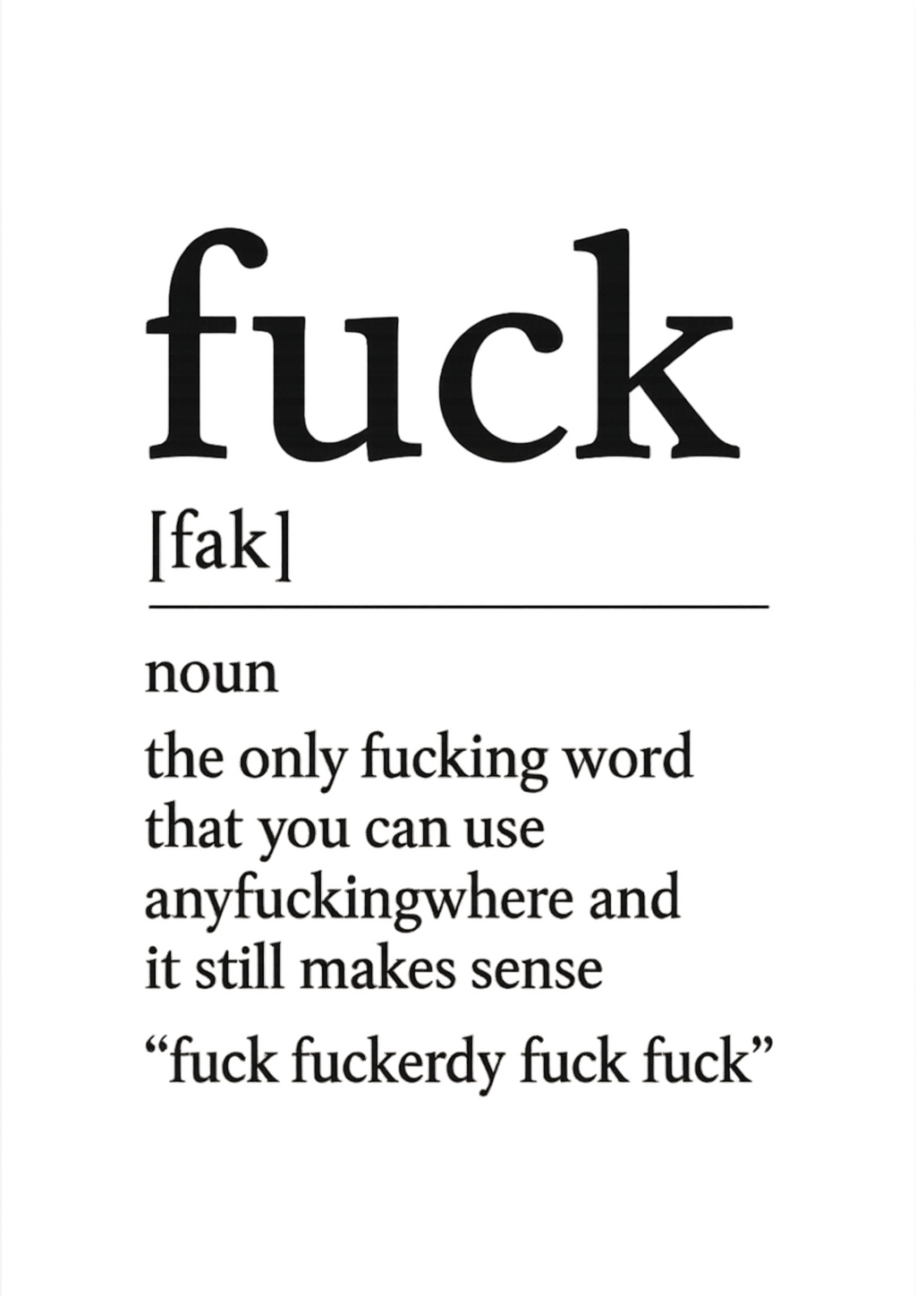 Fuck Definition  | Problematic Prints | Wall Print A5