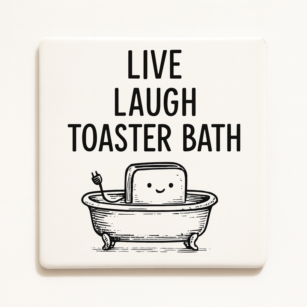 Live Laugh Toaster Bath | Mischievous Magnet | 5cm x 5cm