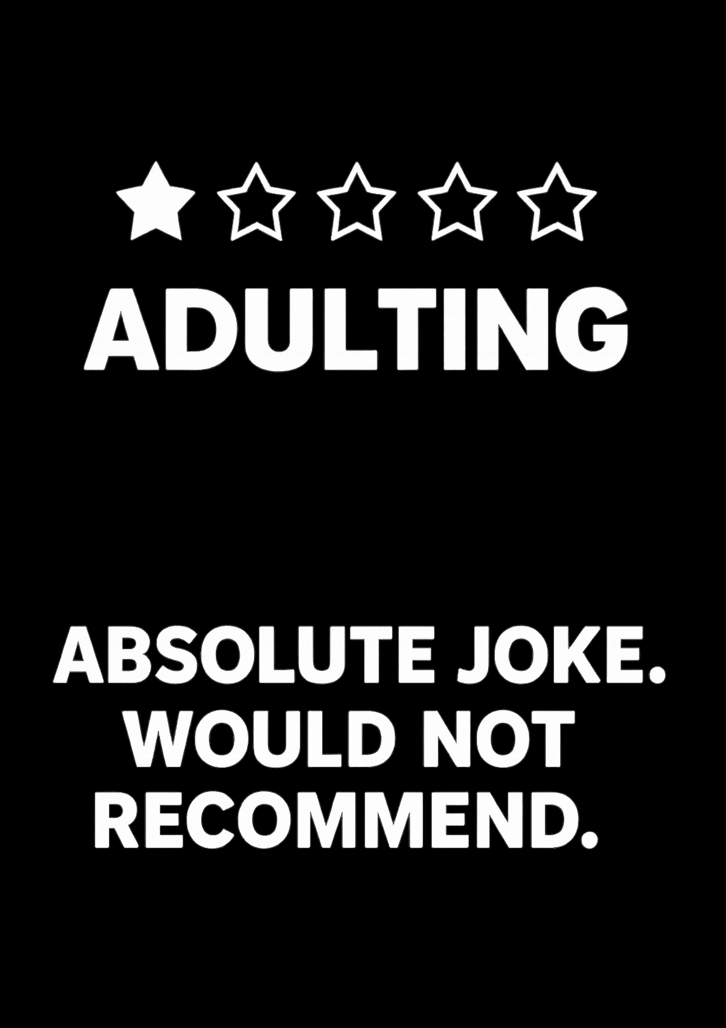 Adulting 1 Star  | Problematic Prints | Wall Print A5
