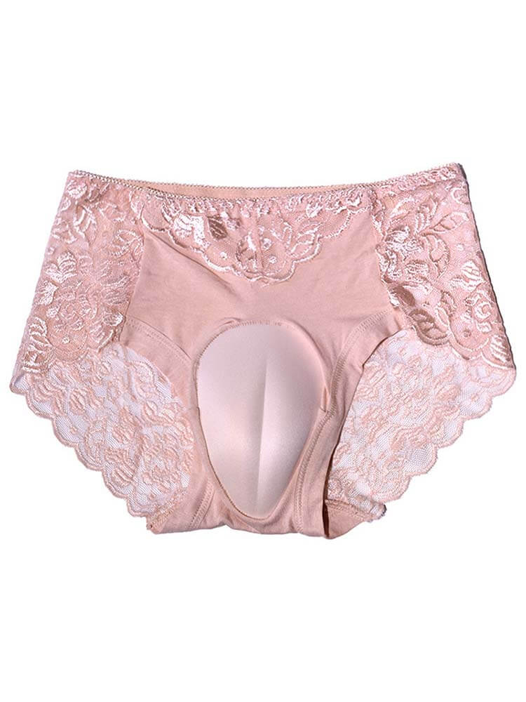 Men's Sexy Lace Solid Color Crossdressing Briefs