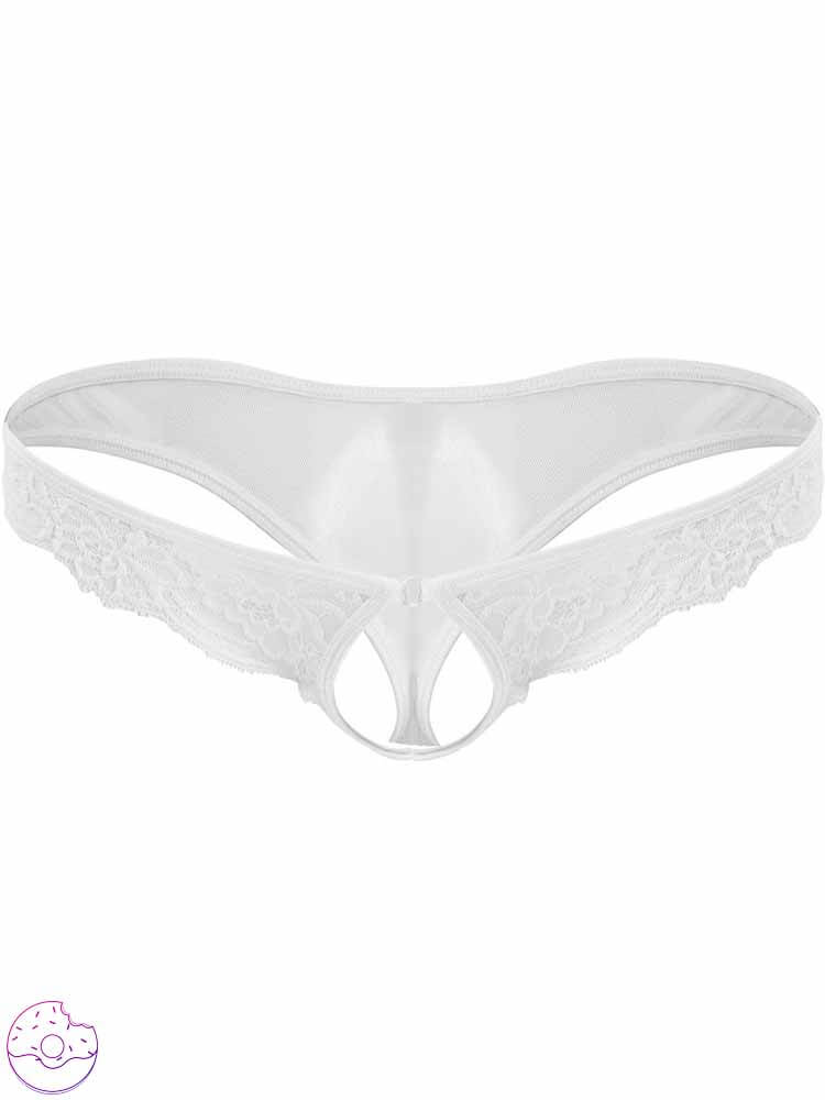 Men's Sheer Lace Stretch Thong