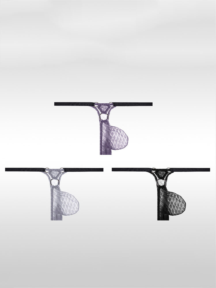 Men's Ultra-Thin Transparent Low-Rise Ring Thong