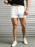 Men's Slim-Fit Solid-Color Casual Denim Shorts