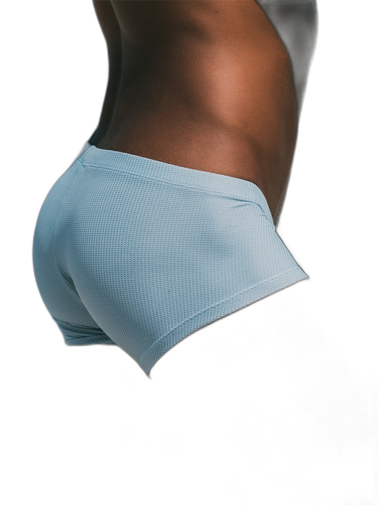 2 Pack Men's Sexy Short Legs Trunks With Large Pouch
