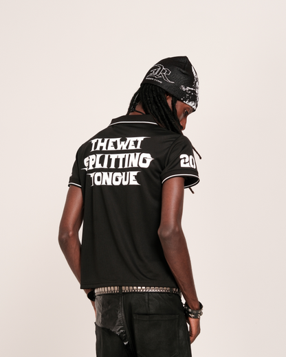 KIIKIO Casual Letter Print Collared Polo Shirt
