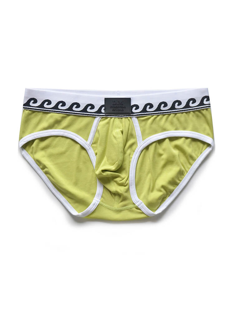 D.M Men's Wavy-Pattern Waistband U-Pouch Briefs