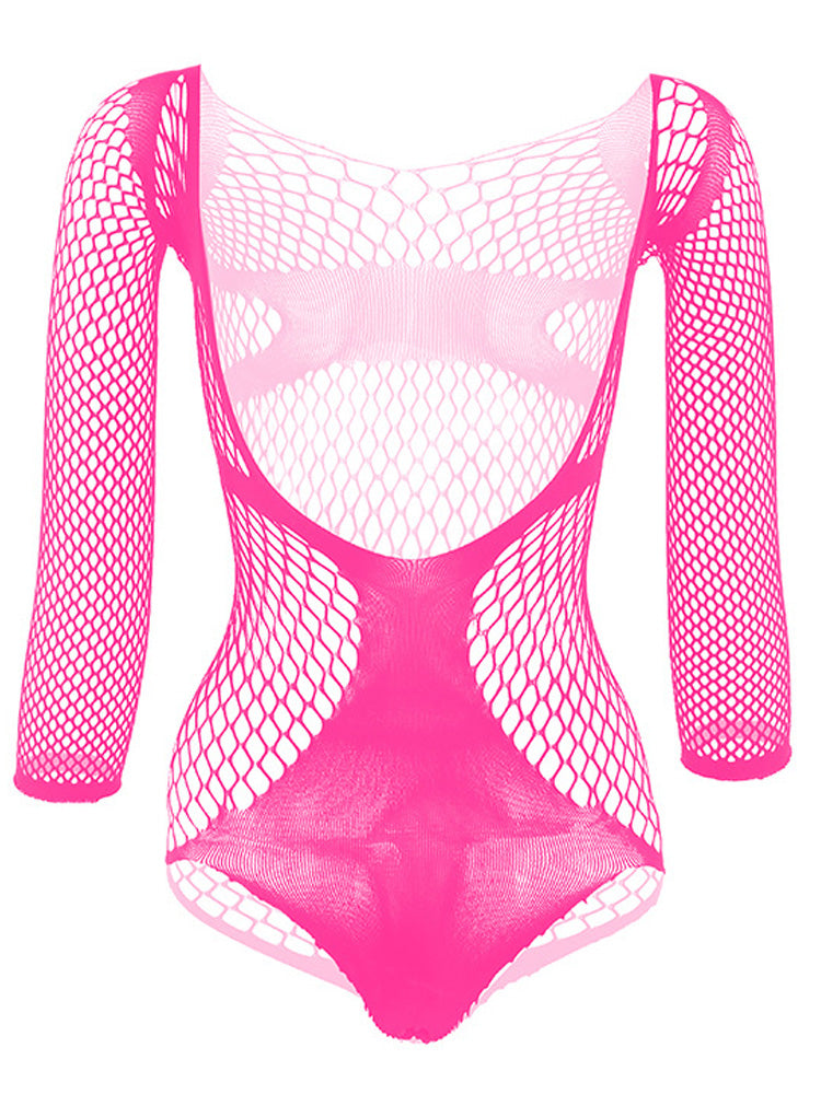 Men's V-Neck One-Piece Mesh Suit
