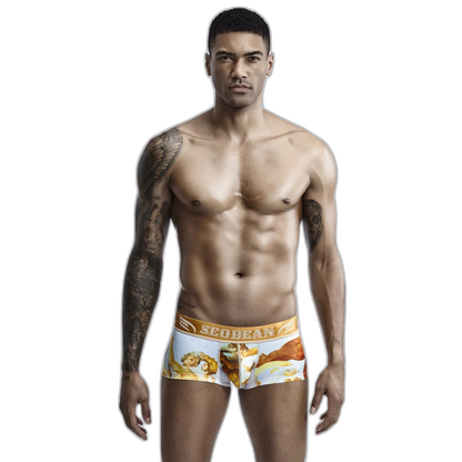 SEOBEAN Luxe Print Silk Low-Waist Boxers