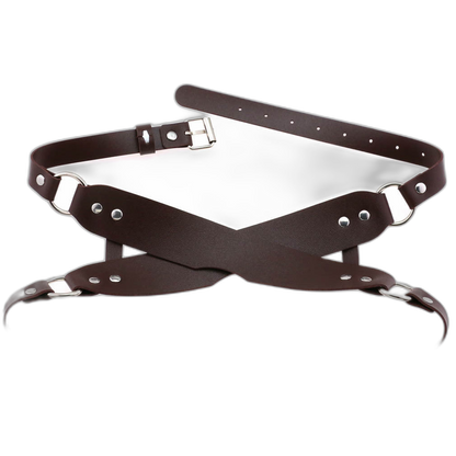 Leather Double Strap Eye Mask Blindfold