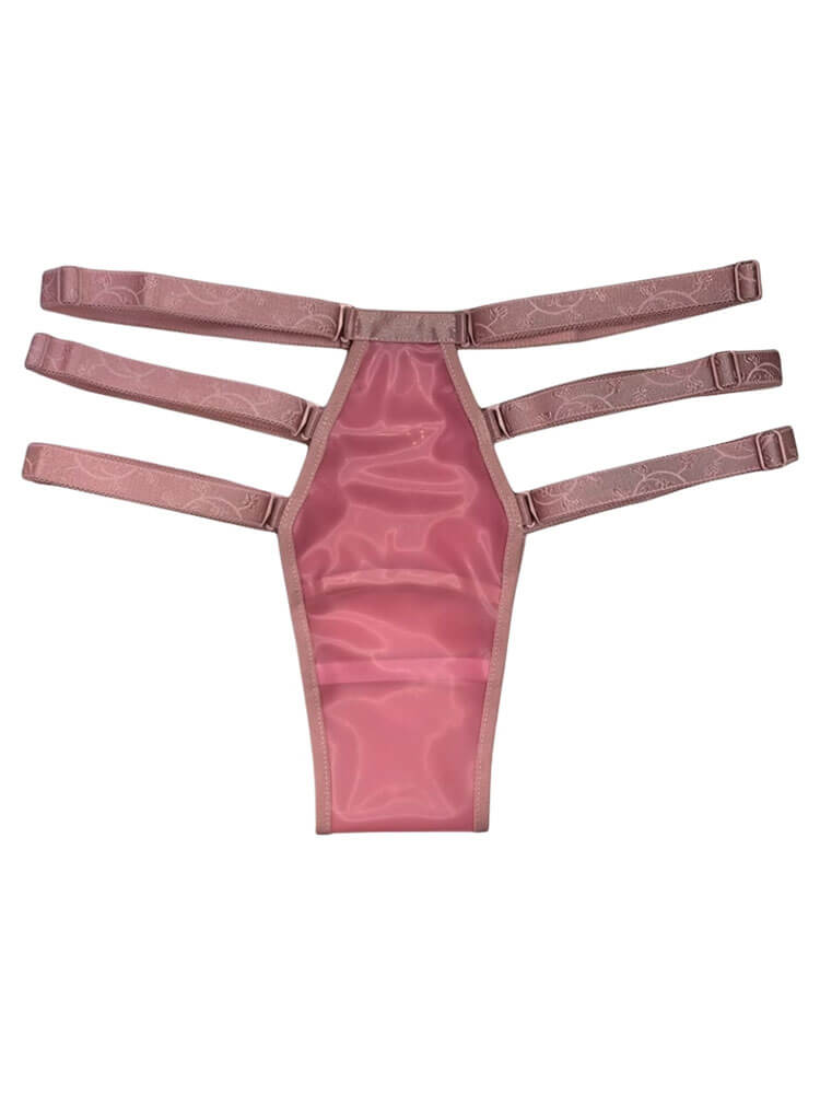 Men's Sexy Sanitary Belt Double Slot Latex Thong