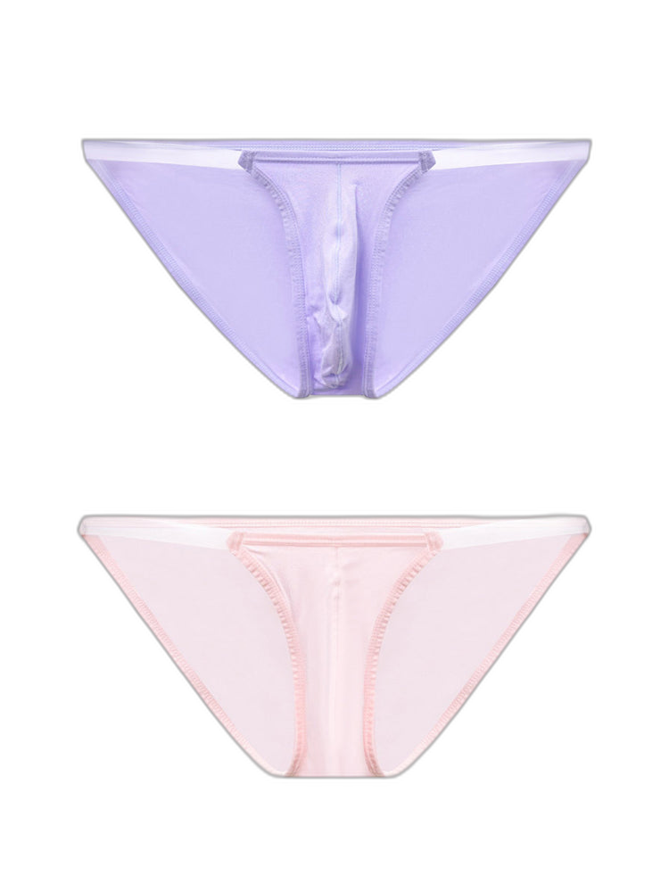 2 Pack Men's Breathable Low-Rise Ultra-Soft Modal Bikini