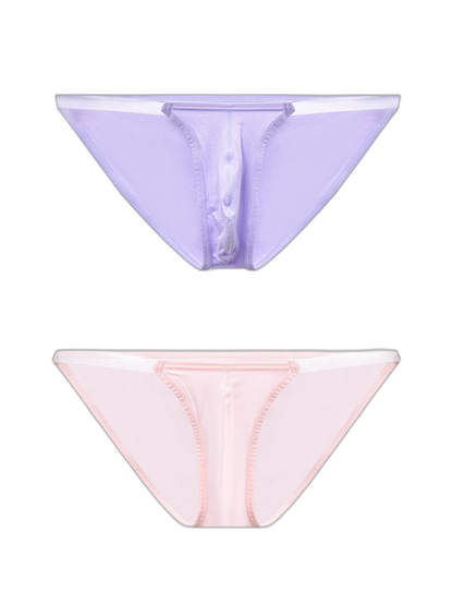 2 Pack Men's Breathable Low-Rise Ultra-Soft Modal Bikini