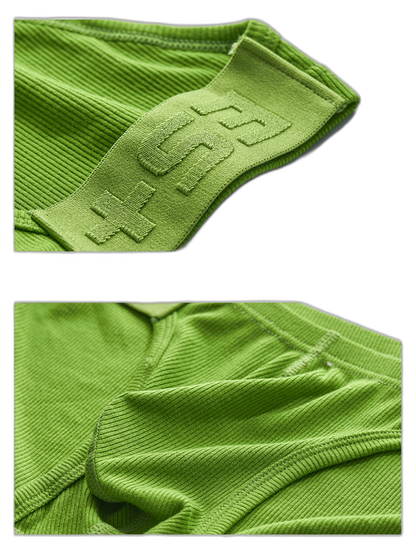2 Pack Men's Solid Color Low Rise Sweat-Absorbent Large U-Shaped Small Pocket Briefs