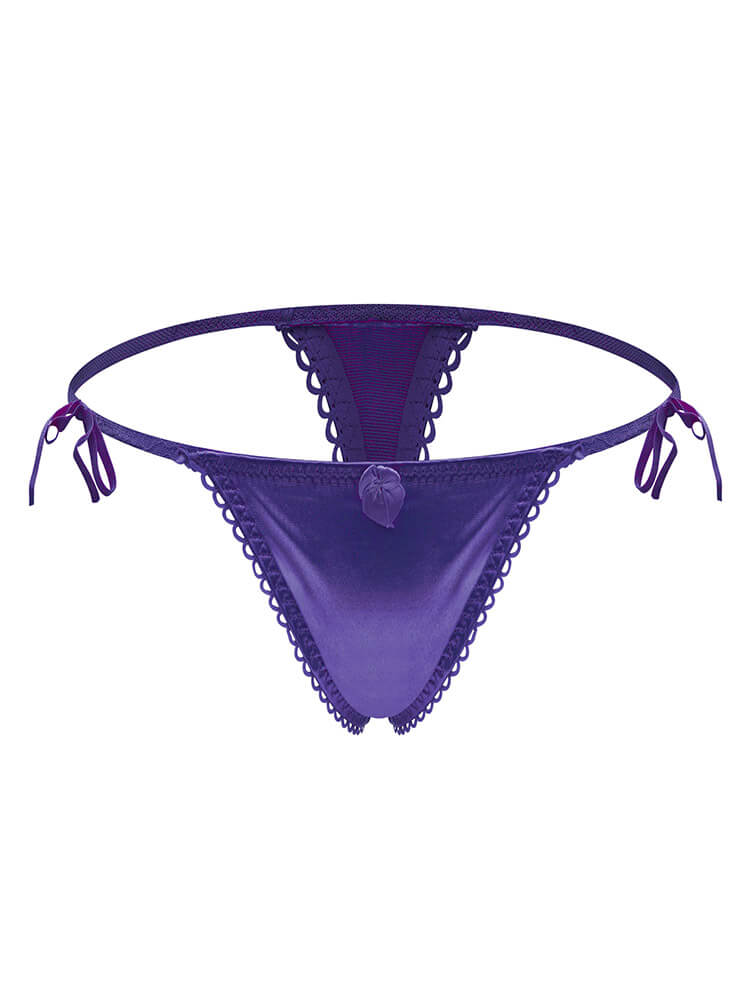 Men's Sexy Low-Rise Thin Strap Lace-Up Thong