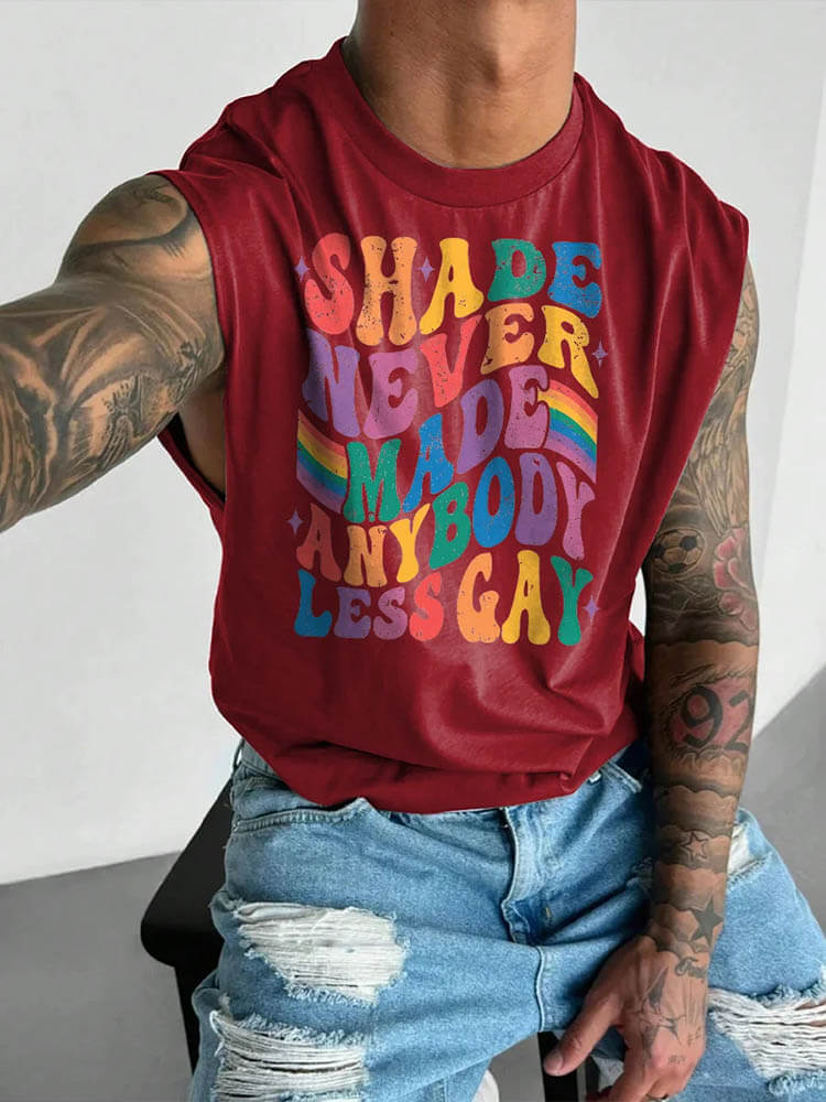 Men's Shade Never Made Anybody Less Gay Print Vest