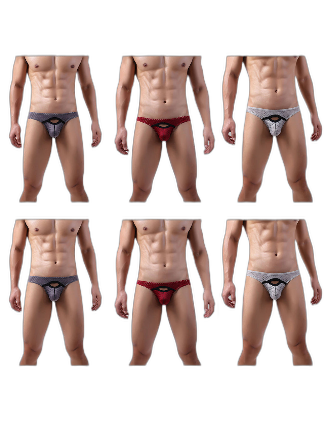 6 Pack Men’s Sexy Hollow Out Bikinis