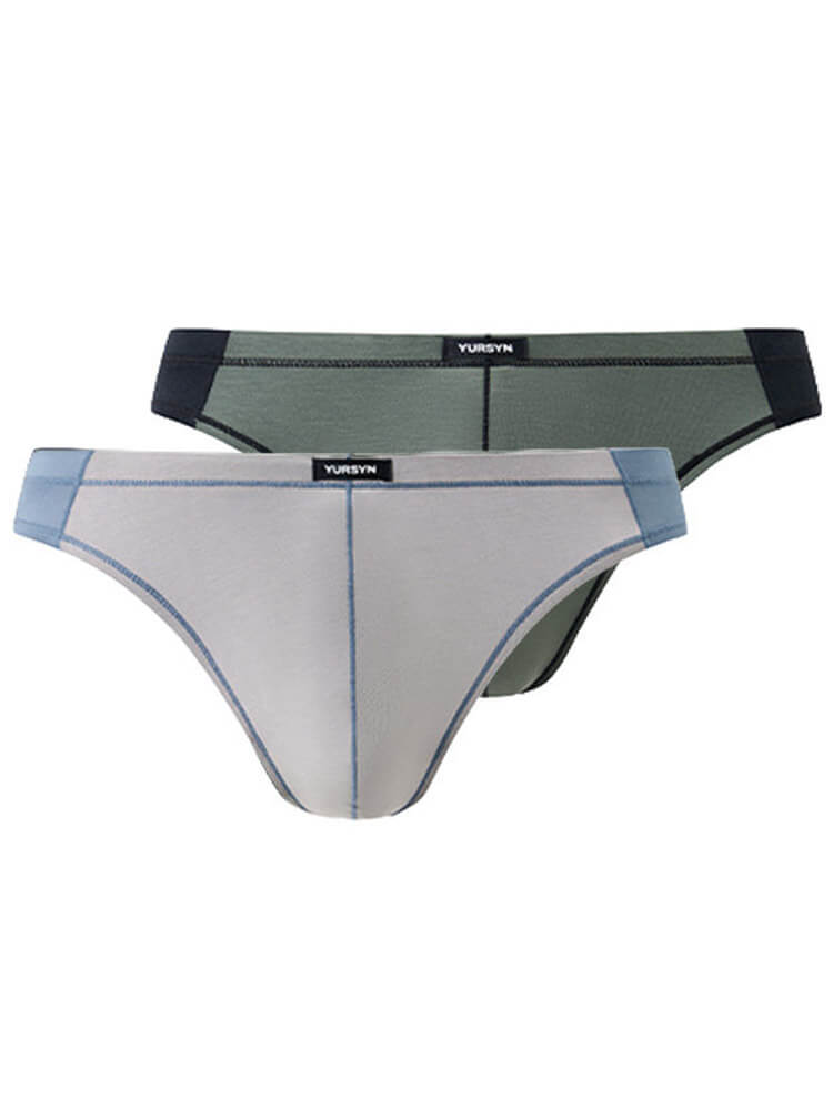 Men's Sexy Color-Blocked Modal Ice Silk Briefs