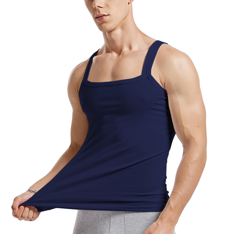 Solid Color Threaded Cotton Tank Top