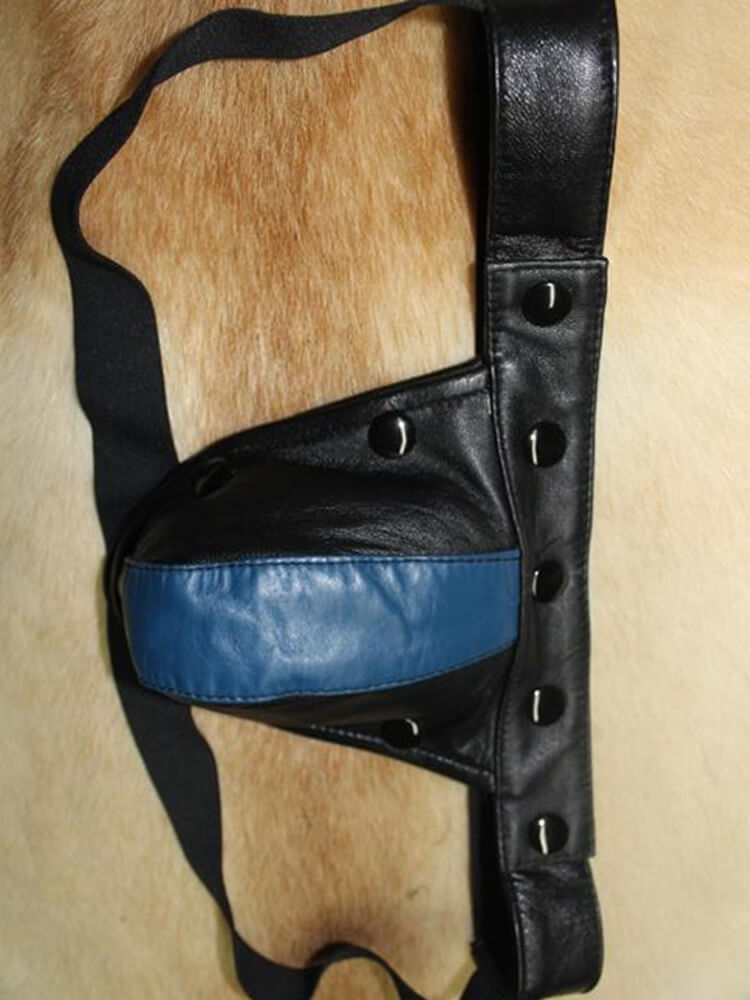 Men's Punk Contrast Leather Detachable Thong