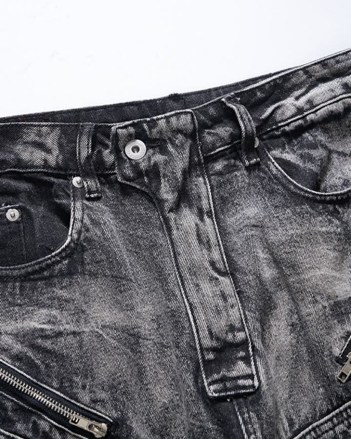 KIIKIO Punk Grommet Panel Flared Jeans