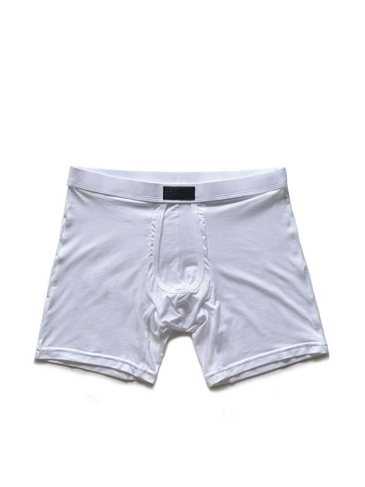 D.M Men's Sexy Exposed Pouch Modal Long Trunks