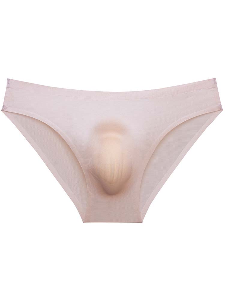 Men's Low Waist Ice Silk Seamless Thin Briefs